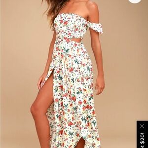 Lulu's Floral Off-Shoulder Maxi Dress